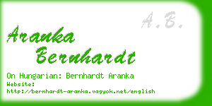 aranka bernhardt business card